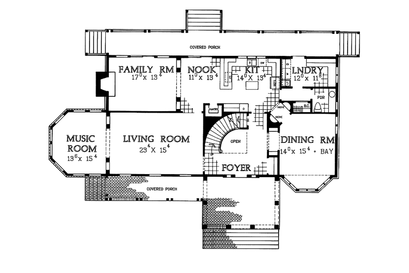 Home Plan - Floor Plan - Main Floor for Craftsman House Plan #72-975 - 4 bed, 3.5 bath