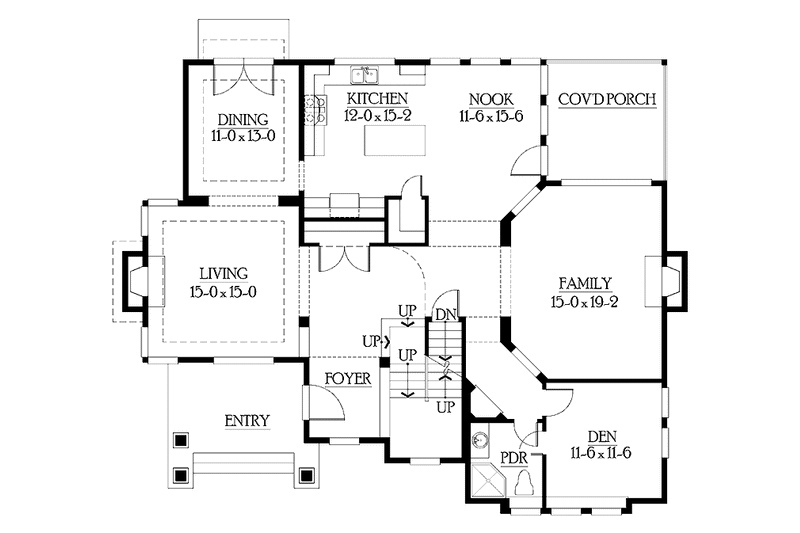 Dream House Plan - Floor Plan - Main Floor for Craftsman House Plan #132-467 - 4 bed, 4 bath