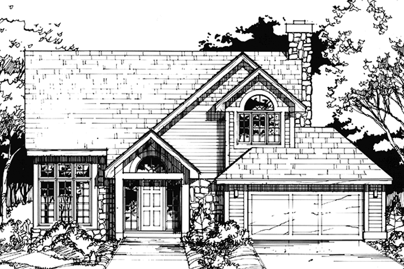 House Plan Design - Prairie Exterior - Front Elevation Plan #320-1100