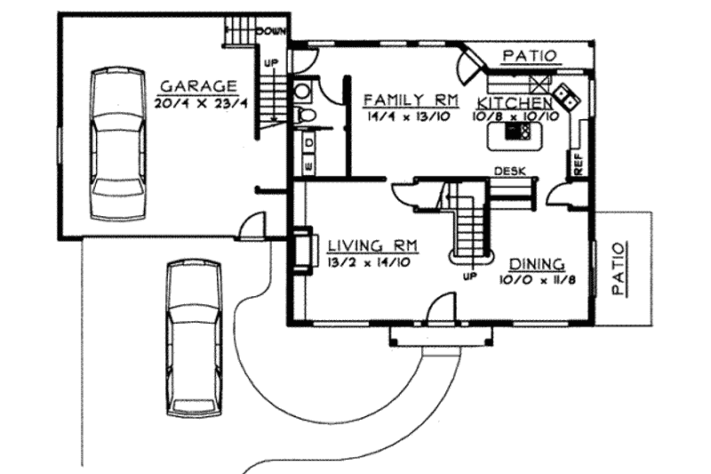 House Blueprint - Floor Plan - Main Floor for Colonial House Plan #97-224 - 3 bed, 2.5 bath