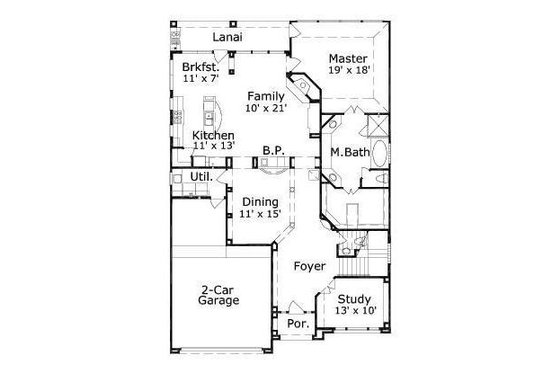 Floor Plan - Main Floor for European House Plan #411-348 - 3 bed, 2.5 bath