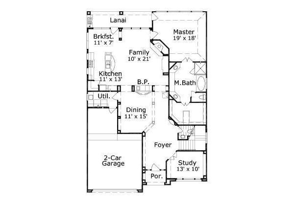 European Floor Plan - Main Floor Plan #411-348