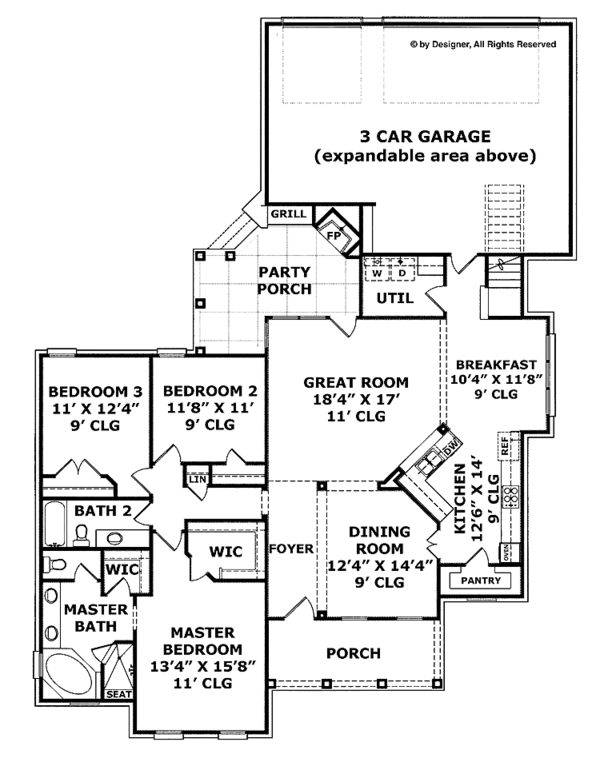 House Plan Design - Craftsman Floor Plan - Main Floor Plan #952-197