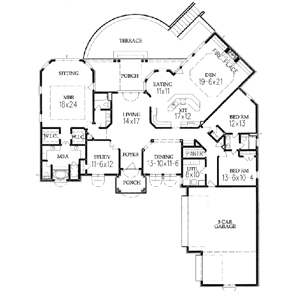 European Floor Plan - Main Floor Plan #15-135
