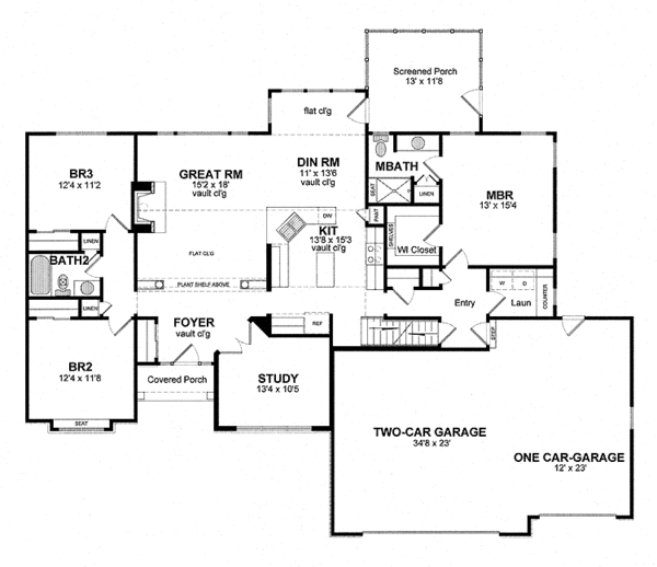 Architectural House Design - Craftsman Floor Plan - Main Floor Plan #316-261