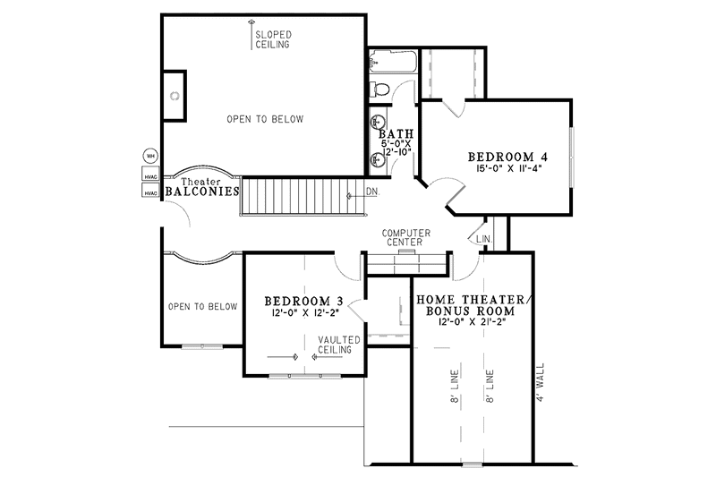 Home Plan - Floor Plan - Upper Floor for Traditional House Plan #17-3125 - 4 bed, 3 bath
