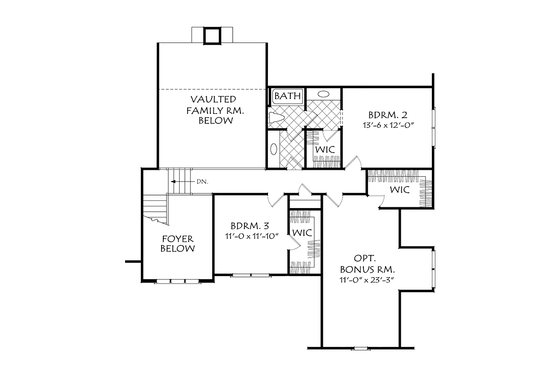 Floor Plan - Upper Floor for Cottage House Plan #927-977 - 4 bed, 3 bath