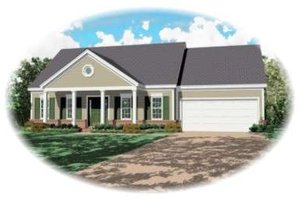 Southern Exterior - Front Elevation Plan #81-683