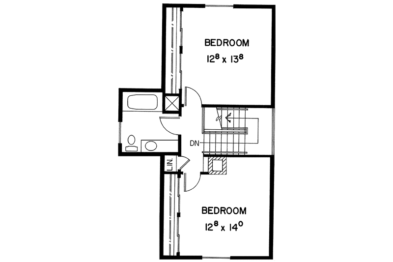 Home Plan - Floor Plan - Upper Floor for Contemporary House Plan #60-699 - 3 bed, 2 bath