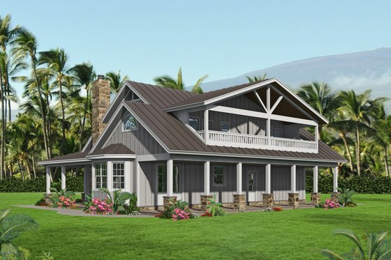Exterior - Rear Elevation for Country House Plan #932-349 - 3 bed, 3.5 bath