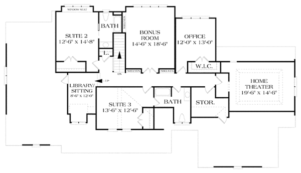 Dream House Plan - Craftsman Floor Plan - Upper Floor Plan #453-426