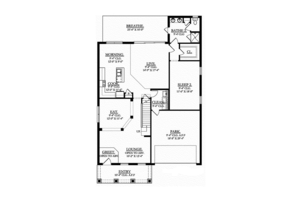 Floor Plan - Main Floor for Craftsman House Plan #1058-69 - 4 bed, 3 bath