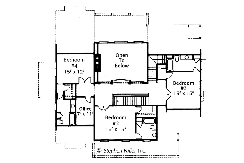 Home Plan - Floor Plan - Upper Floor for Country House Plan #429-347 - 4 bed, 4.5 bath
