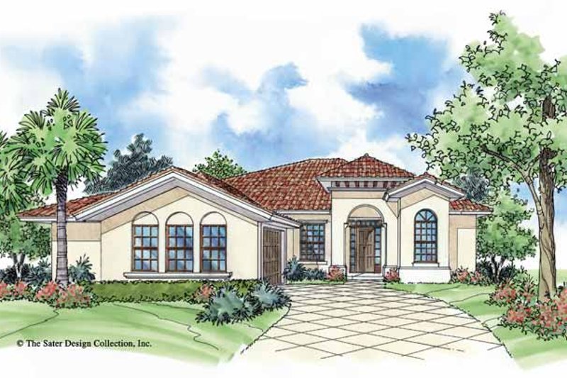 House Plan Design - Mediterranean Exterior - Front Elevation Plan #930-389