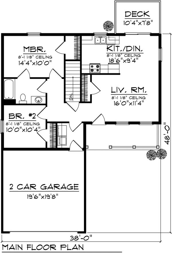 House Plan Design - Ranch Floor Plan - Main Floor Plan #70-1014