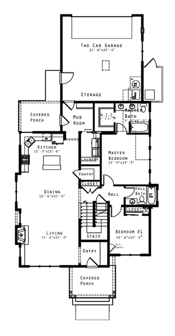 House Design - Craftsman Floor Plan - Main Floor Plan #895-71
