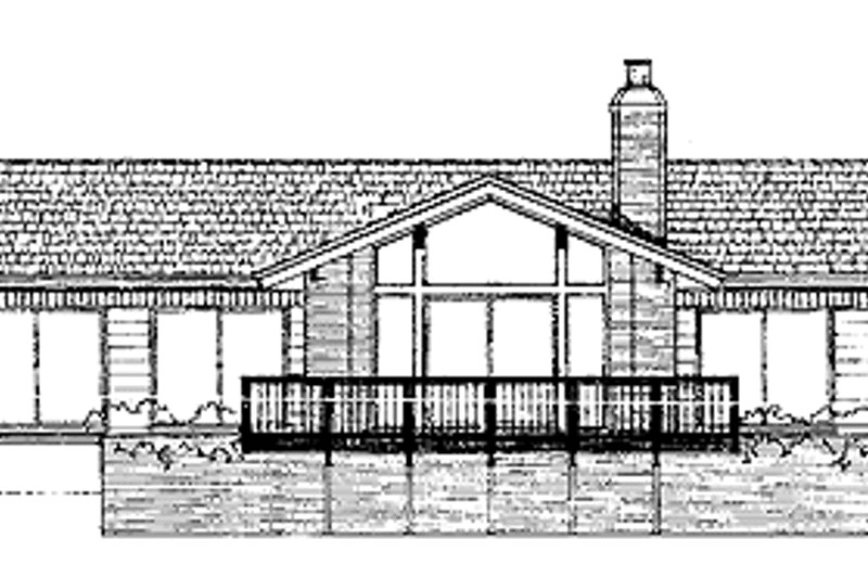 Home Plan - Exterior - Rear Elevation for Ranch House Plan #72-609 - 3 bed, 3.5 bath