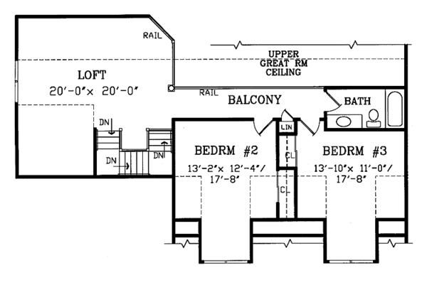 Architectural House Design - Country Floor Plan - Upper Floor Plan #314-234