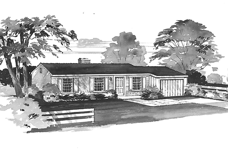 House Plan Design - Ranch Exterior - Front Elevation Plan #72-548