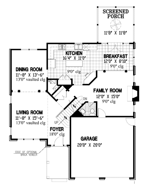 House Blueprint - Traditional Floor Plan - Main Floor Plan #953-104