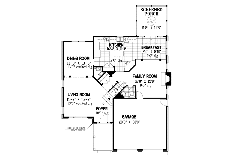 House Blueprint - Floor Plan - Main Floor for Traditional House Plan #953-104 - 3 bed, 2.5 bath