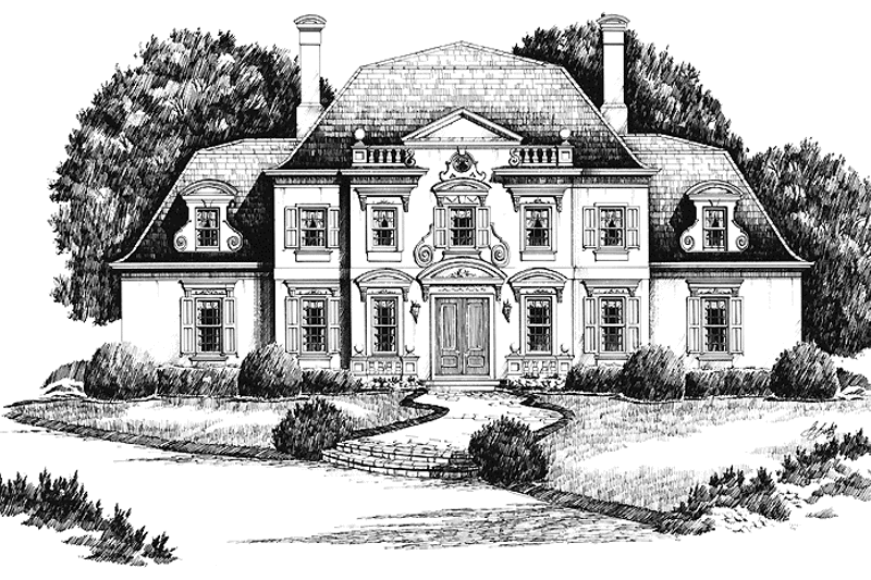Home Plan - Exterior - Front Elevation 3 for Classical House Plan #429-141 - 4 bed, 3.5 bath
