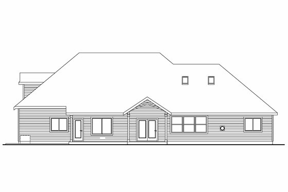Exterior - Rear Elevation for Craftsman House Plan #124-673 - 3 bed, 3.5 bath