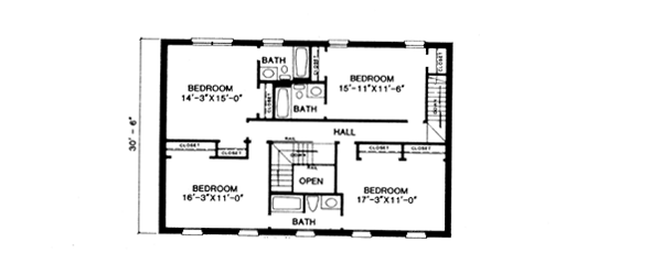 Classical Floor Plan - Upper Floor Plan #10-264