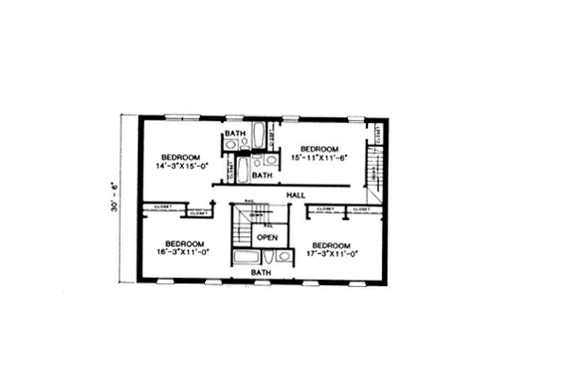 Dream House Plan - Floor Plan - Upper Floor for Classical House Plan #10-264 - 5 bed, 4.5 bath