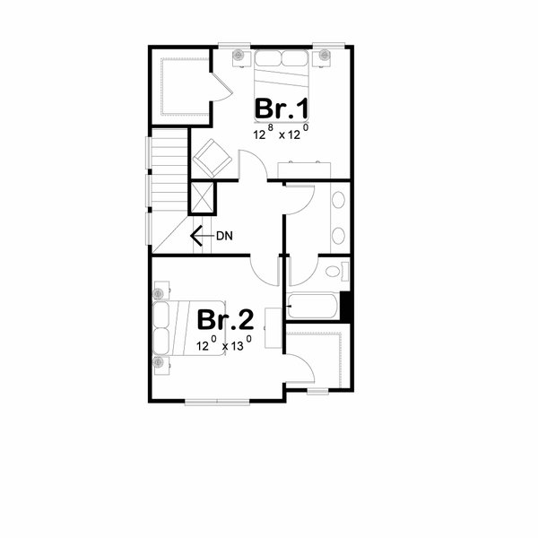 Architectural House Design - Floor Plan - Upper Floor for Country House Plan #20-2650 - 3 bed, 3 bath
