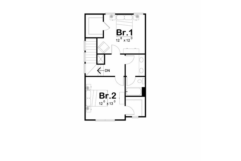 Architectural House Design - Floor Plan - Upper Floor for Country House Plan #20-2650 - 3 bed, 3 bath