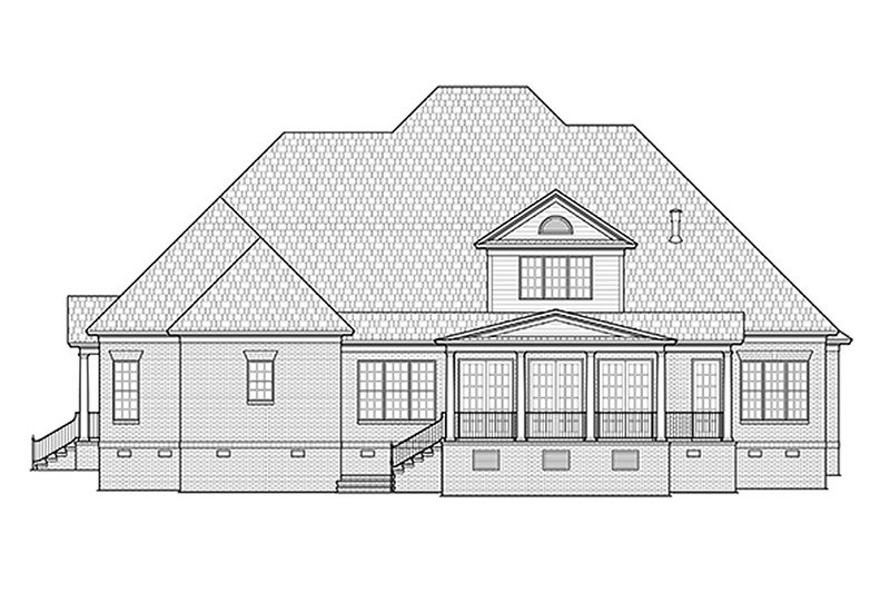 Dream House Plan - Exterior - Rear Elevation for Traditional House Plan #1054-23 - 5 bed, 4.5 bath
