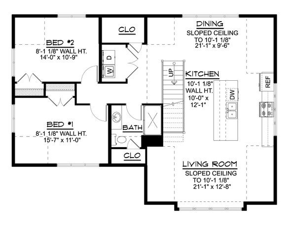 Contemporary Floor Plan - Upper Floor Plan #1064-202