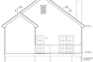 Exterior - Rear Elevation for Bungalow House Plan #30-198 - 3 bed, 2 bath