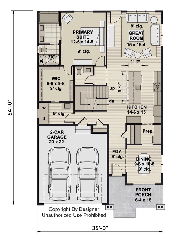Craftsman Floor Plan - Main Floor Plan #51-1507