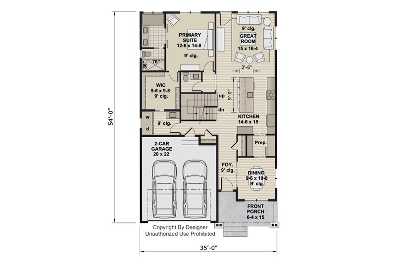 House Design - Floor Plan - Main Floor for Craftsman House Plan #51-1507 - 4 bed, 3.5 bath