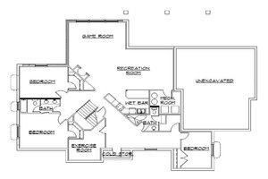 Floor Plan - Lower Floor for Traditional House Plan #5-294 - 5 bed, 4 bath