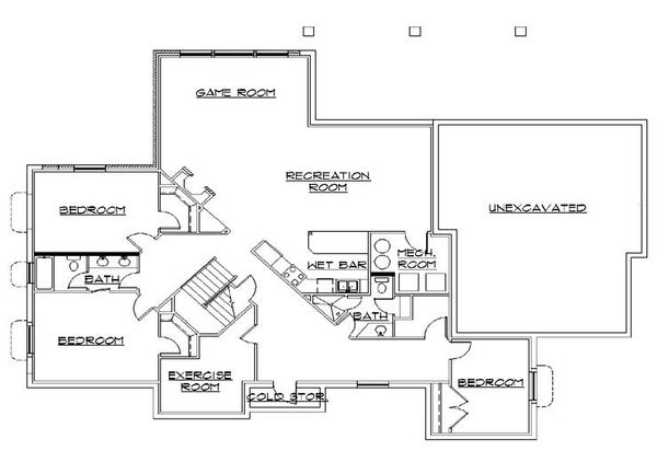 Traditional Floor Plan - Lower Floor Plan #5-294