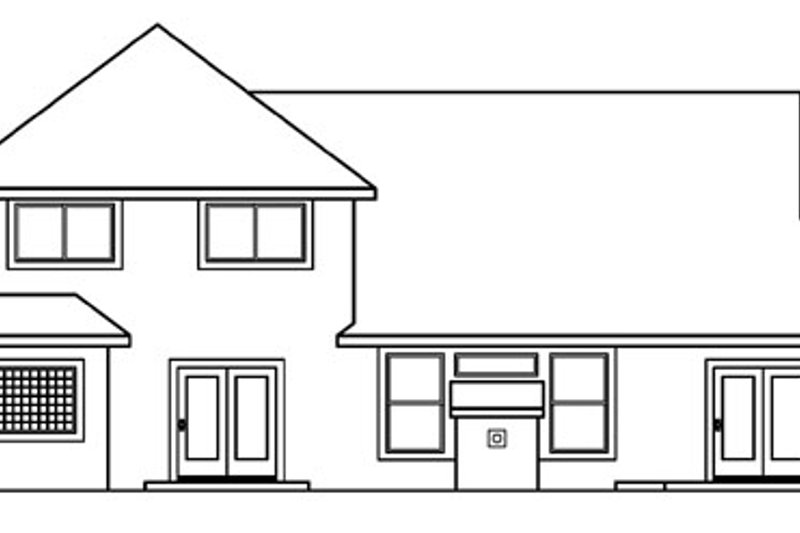 Home Plan - Exterior - Rear Elevation for Mediterranean House Plan #124-356 - 3 bed, 2.5 bath