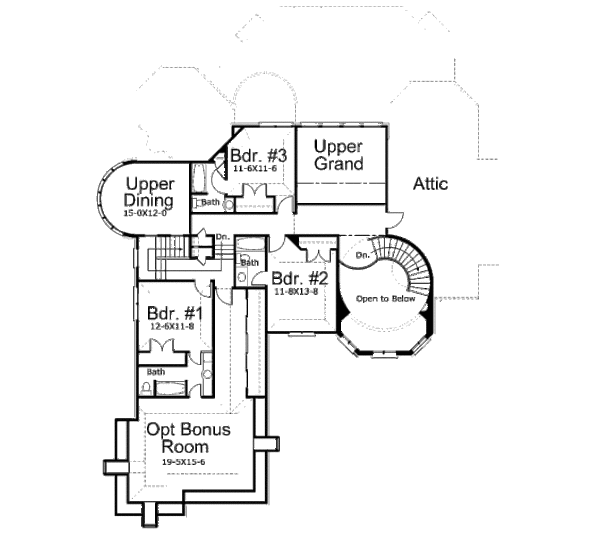 House Plan Design - European Floor Plan - Upper Floor Plan #119-358