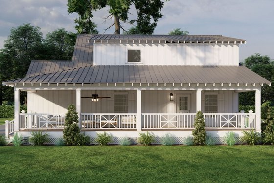 Exterior - Rear Elevation for Country House Plan #923-406 - 3 bed, 2.5 bath