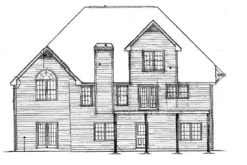 Architectural House Design - Rear View - 2700 square foot European home