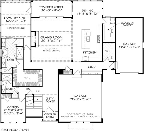 Traditional Floor Plan - Main Floor Plan #927-1048