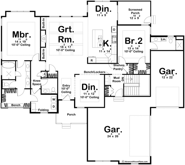 House Blueprint - Cottage Floor Plan - Main Floor Plan #455-116
