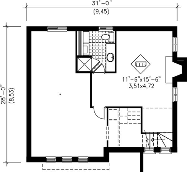 Modern Floor Plan - Lower Floor Plan #25-4230