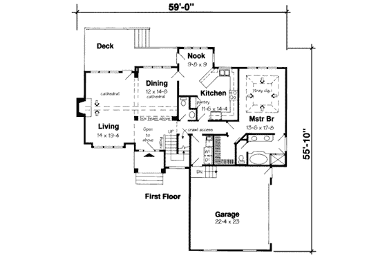 Floor Plan - Main Floor House Plan #312-397 - 3 bed, 2.5 bath