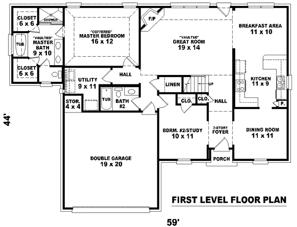 Colonial Floor Plan - Main Floor Plan #81-1433