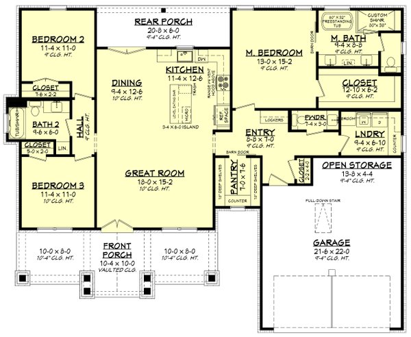 House Plan Design - Ranch Floor Plan - Main Floor Plan #430-292