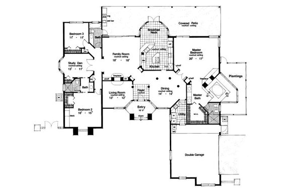 Floor Plan - Main Floor for European House Plan #417-352 - 4 bed, 3 bath