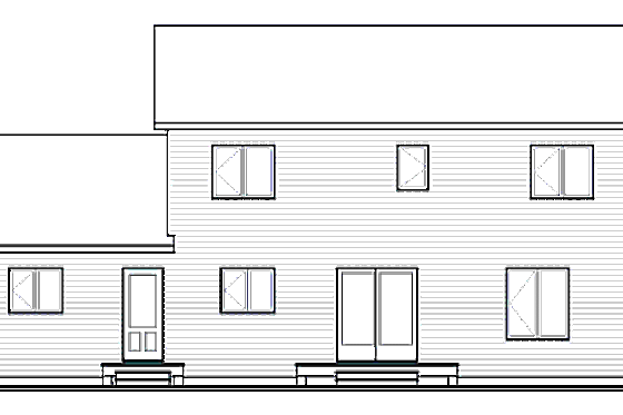 Exterior - Rear Elevation for Country House Plan #23-2252 - 4 bed, 3 bath